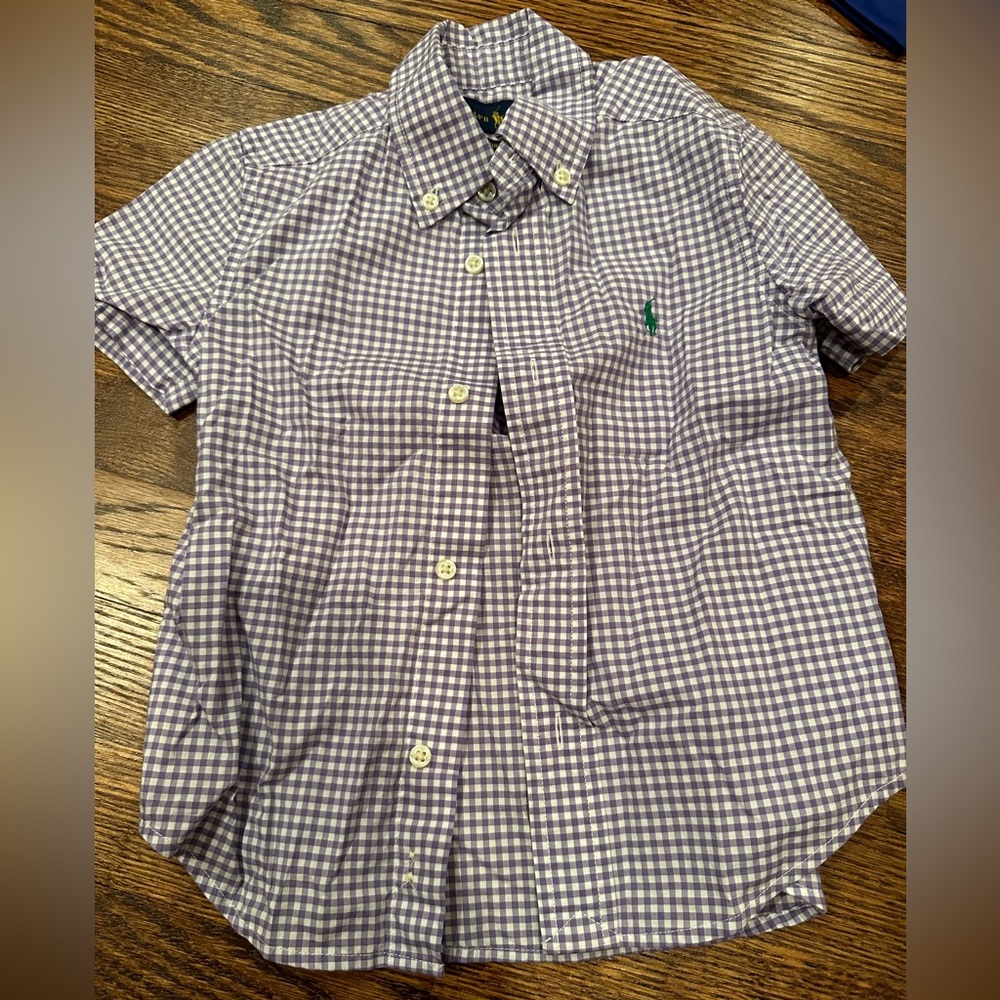 Ralph Lauren Toddler Boys Button Down Short Sleeve Shirt 3T